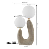 Oona 18" 2-Light Mid-Century Scandinavian Resin/Iron/Frosted Glass Cactus LED Table Lamp - JONATHAN Y