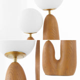 Oda 17.75" 2-Light Modern Bohemian Resin/Iron/Frosted Glass Danish Cactus LED Table Lamp - JONATHAN Y