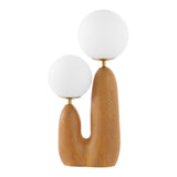 Oda 17.75" 2-Light Modern Bohemian Resin/Iron/Frosted Glass Danish Cactus LED Table Lamp - JONATHAN Y