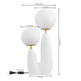Oda 17.75" 2-Light Modern Bohemian Resin/Iron/Frosted Glass Danish Cactus LED Table Lamp - JONATHAN Y