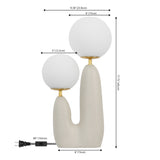 Oda 17.75" 2-Light Modern Bohemian Resin/Iron/Frosted Glass Danish Cactus LED Table Lamp - JONATHAN Y