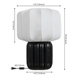 Leola 10 in. Modern Contemporary Ceramic Fluted Mini with Ribbed Cocoon Pumpkin Shade LED Table Lamp