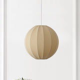 Sia 16" 1-Light Scandinavian Japandi Adjustable Lantern Metal with Ribbed Cocoon Globe Shade LED Pendant