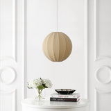 Sia 16" 1-Light Scandinavian Japandi Adjustable Lantern Metal with Ribbed Cocoon Globe Shade LED Pendant