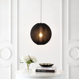 Sia 16" 1-Light Scandinavian Japandi Adjustable Lantern Metal with Ribbed Cocoon Globe Shade LED Pendant
