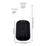 Aurelia 13.75" 1-Light Scandinavian Japandi Adjustable Lantern Metal with Ribbed Cocoon Capsule Shade LED Pendant