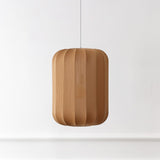 Aurelia 13.75" 1-Light Scandinavian Japandi Adjustable Lantern Metal with Ribbed Cocoon Capsule Shade LED Pendant