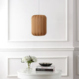 Aurelia 13.75" 1-Light Scandinavian Japandi Adjustable Lantern Metal with Ribbed Cocoon Capsule Shade LED Pendant