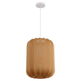 Aurelia 13.75" 1-Light Scandinavian Japandi Adjustable Lantern Metal with Ribbed Cocoon Capsule Shade LED Pendant