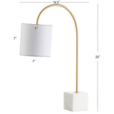 Fisher 25" Marble/Brass LED Table Lamp - JONATHAN Y