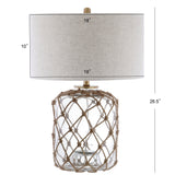 Mer 26.5" Glass and Rope LED Table Lamp - JONATHAN Y