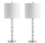 Cary 27.5" Modern Stacked Crystal/Metal LED Table Lamp - JONATHAN Y