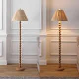 Wren 61.5" Modern Rustic Bobbin Pleated Paper Shade/Resin LED Floor Lamp