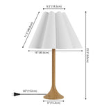 Abel 25.5" Modern Coastal Pleated Shade Faux Wood Column LED Table Lamp