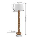 Rustara 61.5" Cottage Farmhouse Turned Resin/Iron LED Floor Lamp