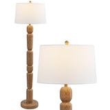Rustara 61.5" Cottage Farmhouse Turned Resin/Iron LED Floor Lamp