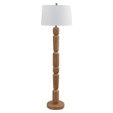 Rustara 61.5" Cottage Farmhouse Turned Resin/Iron LED Floor Lamp