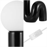 Katya 18" Scandinavian Minimalist Ceramic Spiral Tube LED Table Lamp - JONATHAN Y