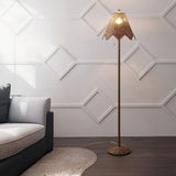 Tybee 60.5" Traditional Coastal Rattan Scalloped LED Floor Lamp