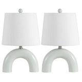 Zadie 17.75" Scandinavian Minimalist Ceramic Arch LED Table Lamp - JONATHAN Y