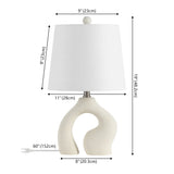Tula 19" Scandinavian Minimalist Ceramic Arch LED Table Lamp - JONATHAN Y