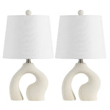 Tula 19" Scandinavian Minimalist Ceramic Arch LED Table Lamp - JONATHAN Y