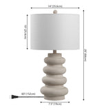 Juniper 26" Modern Minimalist Resin Stacked Ovoid LED Lamp