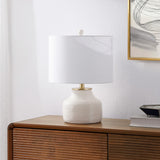 Malone 20" Modern Transitional Ribbed Tapered Ginger Jar Resin/Metal LED Table Lamp