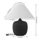 Delphi 18.25" Minimalist Scandinavian Resin/Iron LED Table Lamp - JONATHAN Y