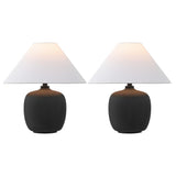 Delphi 18.25" Minimalist Scandinavian Resin/Iron LED Table Lamp - JONATHAN Y