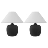 Delphi 18.25" Minimalist Scandinavian Resin/Iron LED Table Lamp - JONATHAN Y
