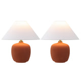 Delphi 18.25" Minimalist Scandinavian Resin/Iron LED Table Lamp - JONATHAN Y