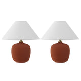 Delphi 18.25" Minimalist Scandinavian Resin/Iron LED Table Lamp - JONATHAN Y