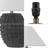 Effie 18.25" Minimalist Scandinavian Ceramic/Iron Hobnail LED Table Lamp Set 2