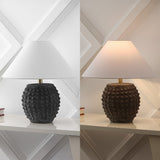 Effie 18.25" Minimalist Scandinavian Ceramic/Iron Hobnail LED Table Lamp Set 2