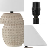 Effie 18.25" Minimalist Scandinavian Ceramic/Iron Hobnail LED Table Lamp Set 2