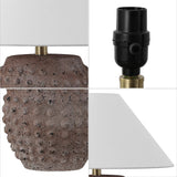 Effie 18.25" Minimalist Scandinavian Ceramic/Iron Hobnail LED Table Lamp Set 2