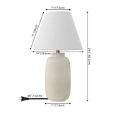 Elinore 24.5" Minimalist Scandinavian Resin/Iron Ginger Jar LED Table Lamp - JONATHAN Y