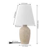 Xander 19.5" Minimalist Scandinavian Concrete Effect Resin/Iron Ginger Jar LED Table Lamp - JONATHAN Y