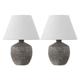 Myron 18" Minimalist Scandinavian Concrete Effect Resin/Iron LED Table Lamp - JONATHAN Y