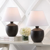 Myron 18" Minimalist Scandinavian Concrete Effect Resin/Iron LED Table Lamp - JONATHAN Y