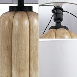 Royce 18.25" Rustic Farmhouse Fluted Scalloped Gourd Resin/Metal LED Table Lamp
