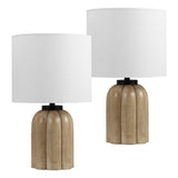 Royce 18.25" Rustic Farmhouse Fluted Scalloped Gourd Resin/Metal LED Table Lamp