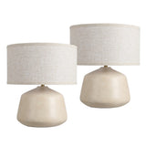 Mikel 17.25" Organic Modern Tapered Sculptural Textured Ceramic-Look Resin LED Table Lamp