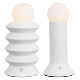 Soren 13" Modern Scandinavian Ceramic/Glass Geometric Integrated LED Table Lamp, Set of 2