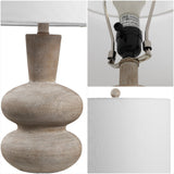 Matheo 24" Modern Minimalist Sculptural Oak-Grain Resin LED Table Lamp