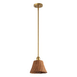 Hattie 1-Light Coastal Bohemian Metal and Woven Rattan LED Pendant Light