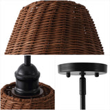 Hattie 1-Light Coastal Bohemian Metal and Woven Rattan LED Pendant Light