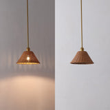 Hattie 1-Light Coastal Bohemian Metal and Woven Rattan LED Pendant Light