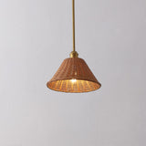 Hattie 1-Light Coastal Bohemian Metal and Woven Rattan LED Pendant Light